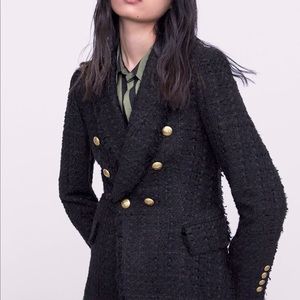 Zara Tweed Black Blazer